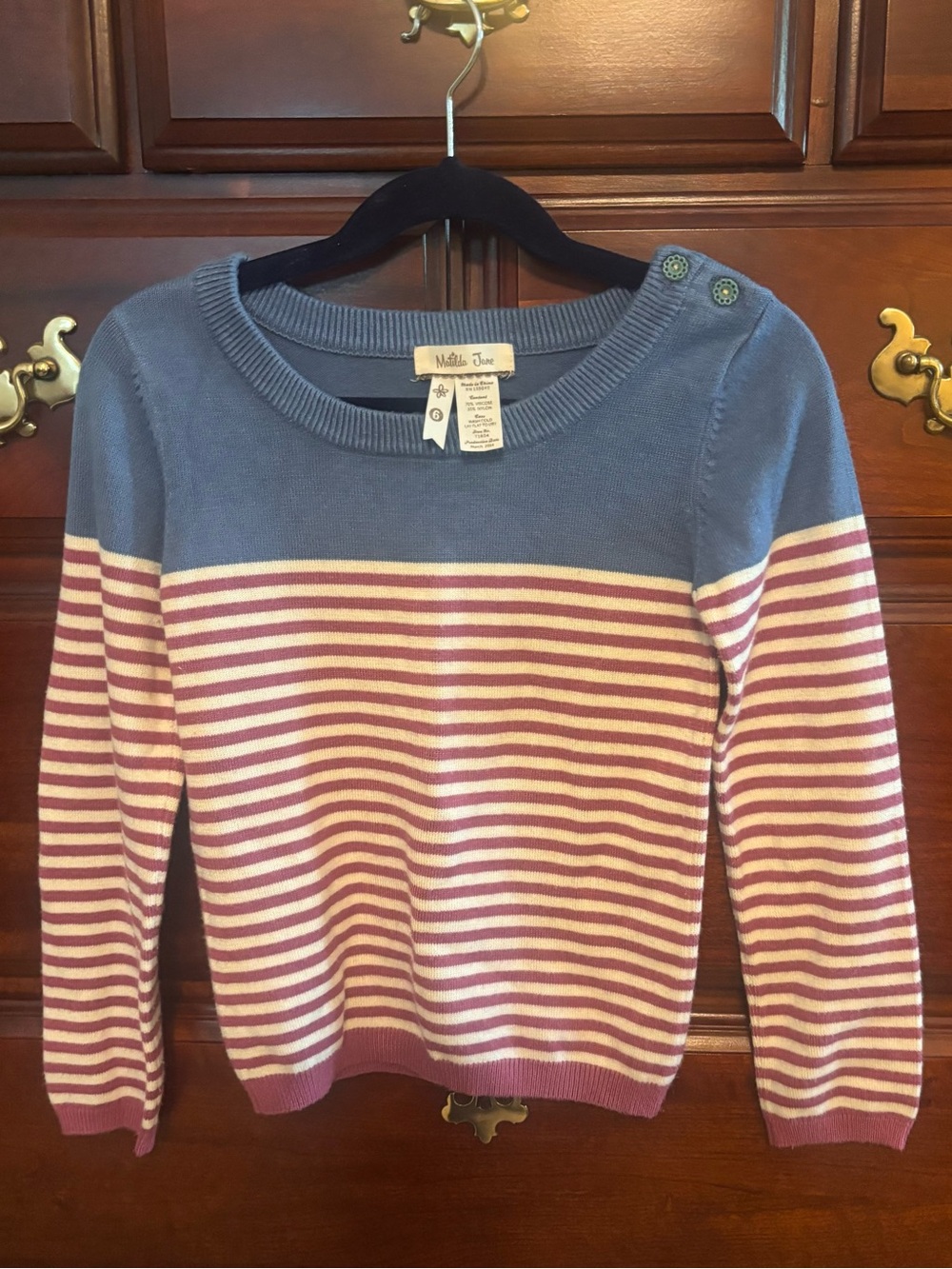 Matilda Jane Girls Secret Fields Sweet Pea Sweater Size 6